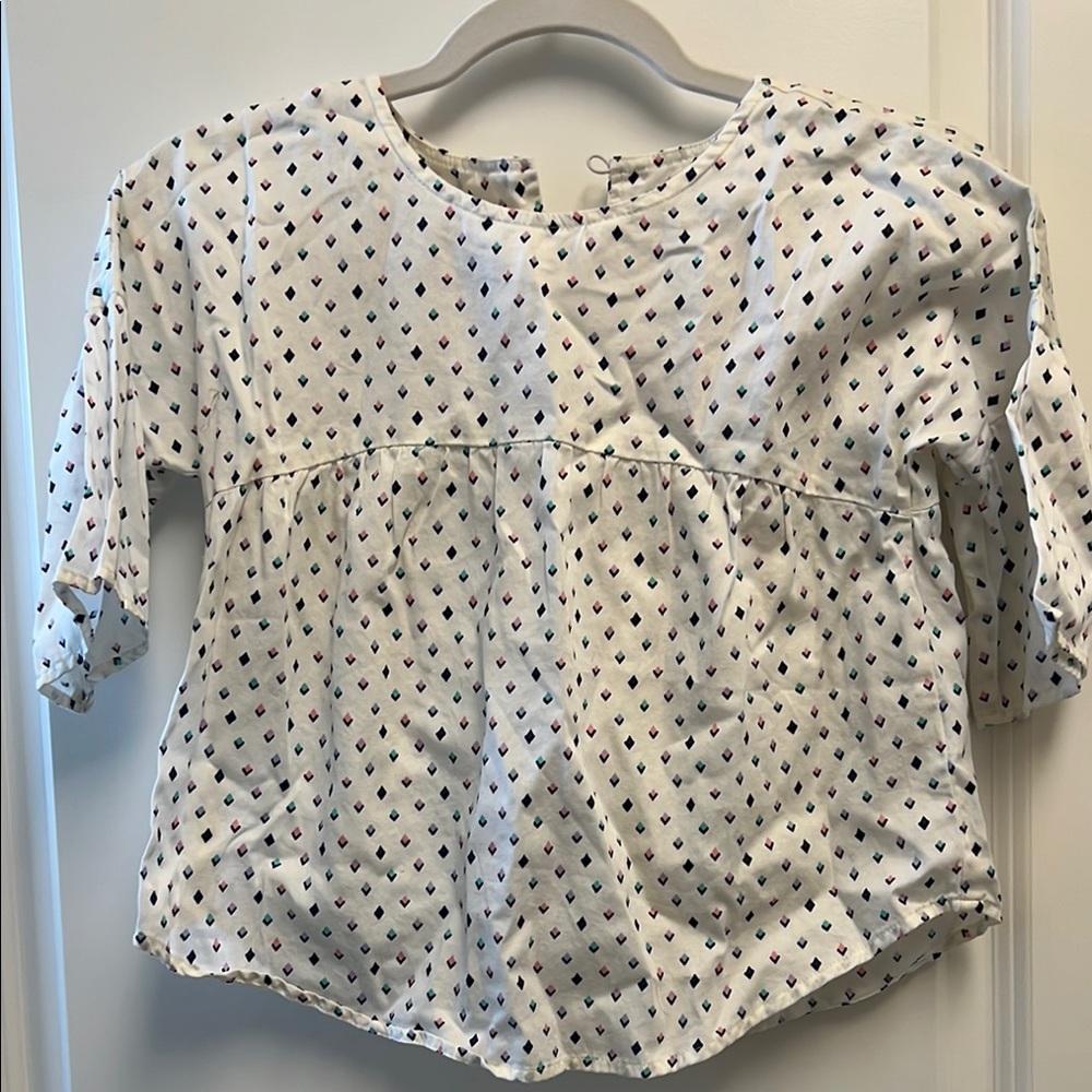 Gymboree White Polka Dot Blouse Short Sleeves